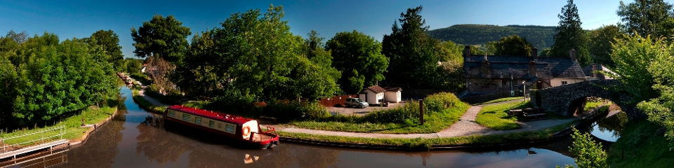 Panoramic view of Talybont canal
